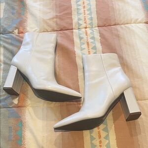 Marc Fisher White Heeled Boots